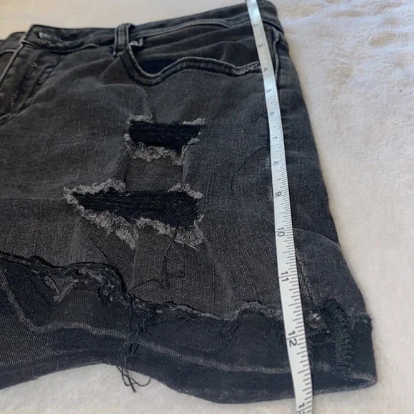Stretchy slightly distressed black jean shorts! - Picture 8 of 11